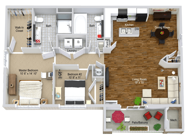 2 Bed 2 Bath Delux 2 Bed 2 Bath Delux Stone Ridge Floor plan